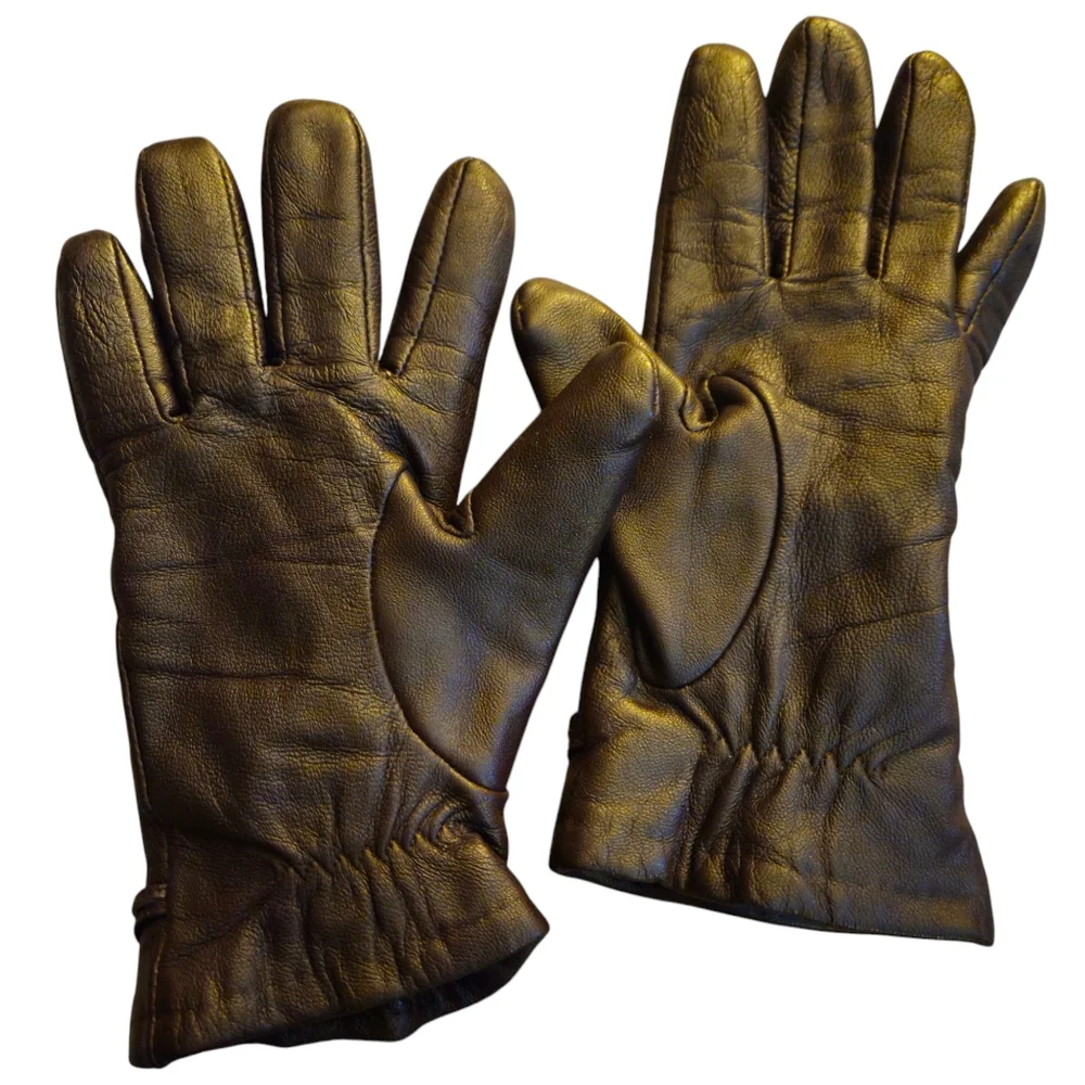 Vintage Isotoner Aris Set Of 2 Women (8-9) Leather Gloves Winter Riding Classic - Picture 3 of 11
